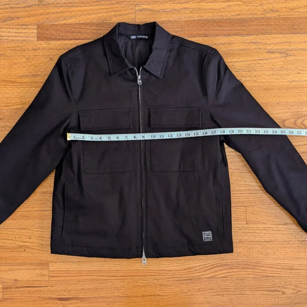 Zara // Pocket Overshirt // Black // S